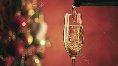 Pouring sparkling wine