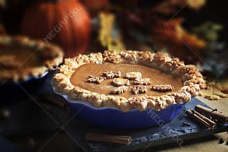 Thanksgiving Pumpkin Pie and Spices