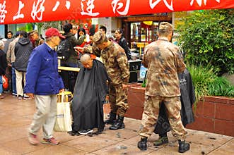Public Hair Cut in China