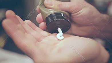 Man skin care. After shave cream. Male skincare. Male cosmetic product