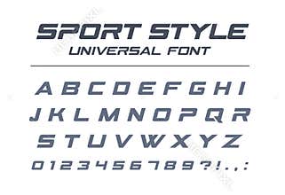 Sport style universal font. Fast speed, futuristic, technology, future alphabet.
