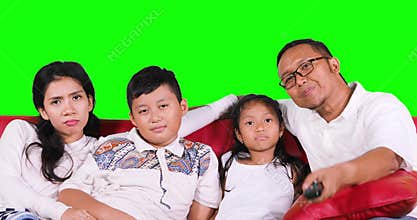 Bored family watching tv and find good channel
