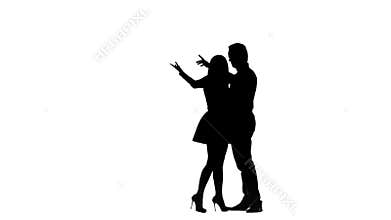 Love communicate with each other they have love. Silhouette. White background