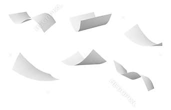 Blank curl paper flying in wind