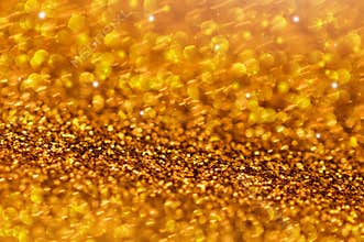 Gold Glitter Stars Glow Background
