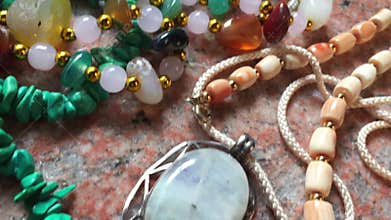 Amber bracelet and gemstones accessories
