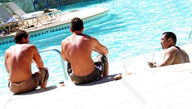 Friends at the pool