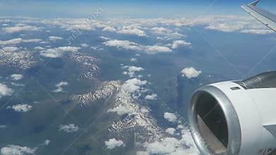 Flying with aircraft over mountains from Germany to Crete Greece