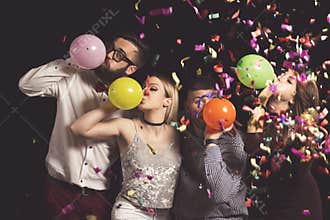 Blowing balloons