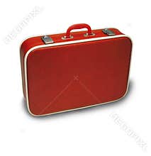 Vintage Retro Old Red Suitcase