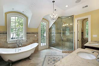 Master bath iwith glass shower