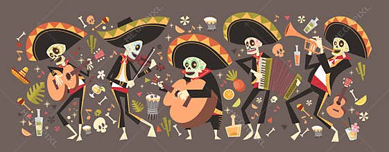 Day Of Dead Traditional Mexican Halloween Dia De Los Muertos Holiday