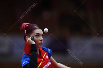 SZOCS Bernadette Cynthia from Romania on serve