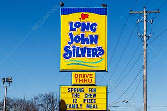 Noblesville - Circa March 2018: Long John Silver`s fast food location. Long John Silver`s specializes in fried fish meals I