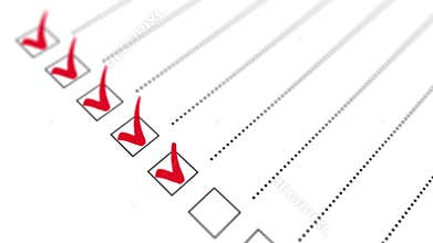 Check all the boxes of checklist. Checking a to do list. Animation.