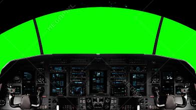 Futuristic Spaceship Cockpit on a Green Screen
