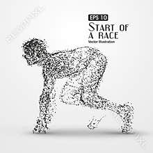 Running Man, particle divergent composition.