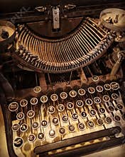 Old rusty and dusty typewriter