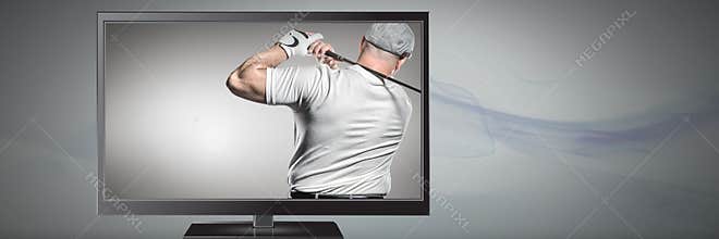 golf player on television