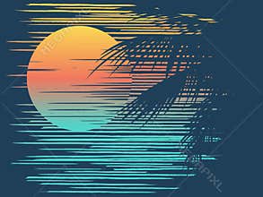 Sunset on tropical beach