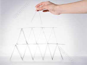 House of cards construction with clipping path