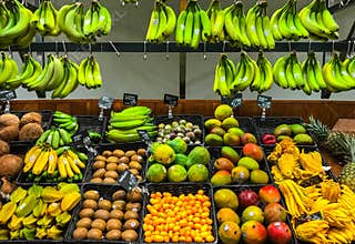 Fruits and Vegetables on Display Grocery Store