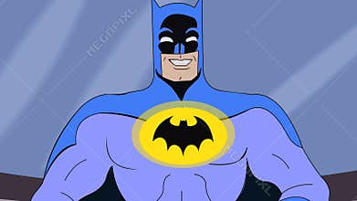 Batman with Bat insignia animation