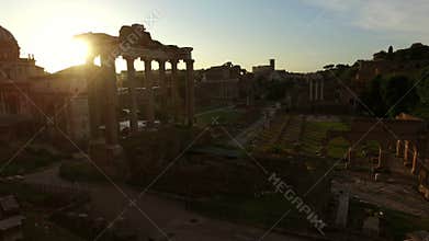 Rome city bu sunrise Italy