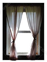 Old Fashioned Window and Curtains