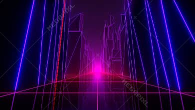 VJ Retro-Futuristic City