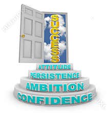 Steps Rising to Success - Open Door