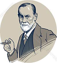 03.24.2018. Vector artwork of famous psychologist Sigmund Freud. Editorial use only. eps.10