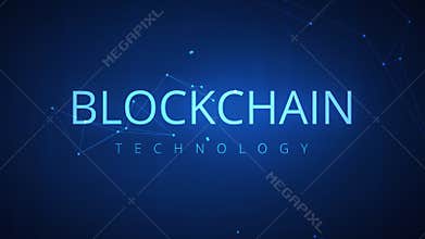 Blockchain technology futuristic abstract hud background loop.