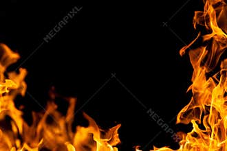 Fire frame in the dark