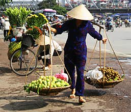 Vietnamese street vendor in Hanoi