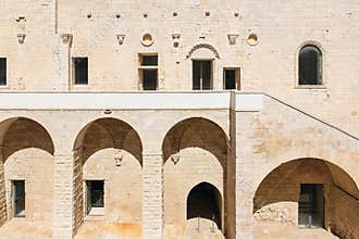 The castle, Inner yard. Trani. Apulia. Italy