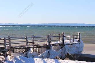 Frozen Dock in Winter