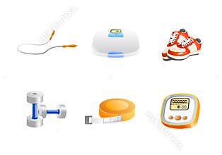 Fitness and gym icons vector
