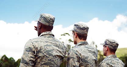 Group of us air force soldiers standing in line 4k