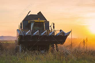Combine in Sunset