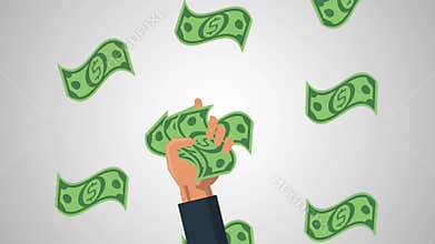 Hand with cash HD animation