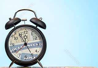 Alarm clock with face replaced by Social Security card