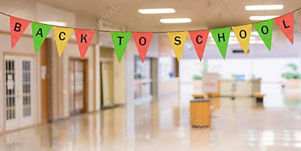 Individual cloth pennants or flags with Back to School