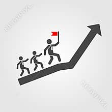 Leadership icon flat style isolated on background. Leadership icon sign symbol for web site and app design.