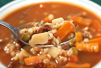 Spoonful Of Beef Barley Soup