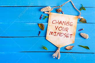 Change your mindset text on Paper Scroll