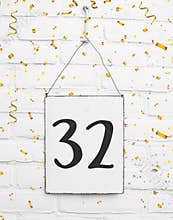 32 years old birthday anniversary party congratulations card tex