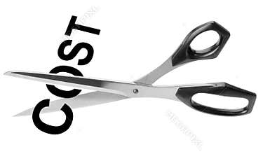 Cost cutting scissors,isolated