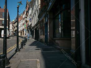 Street in Bigg Market area in Newcastle - once a thriving area now derelict