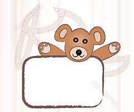 Lovely teddy bear with sign